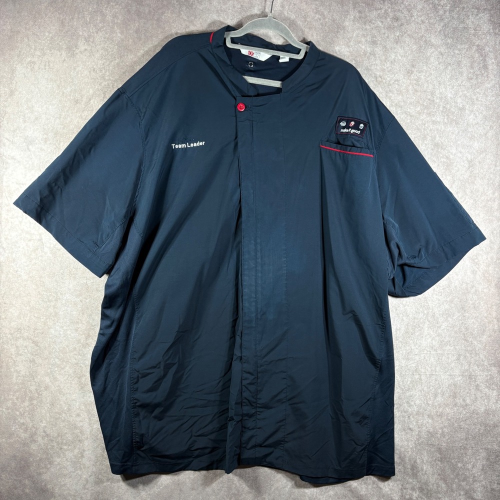Chick-fil-A Shirt Mens 6XL Navy Team Leader Uniform Oobe Chef Coat Workwear